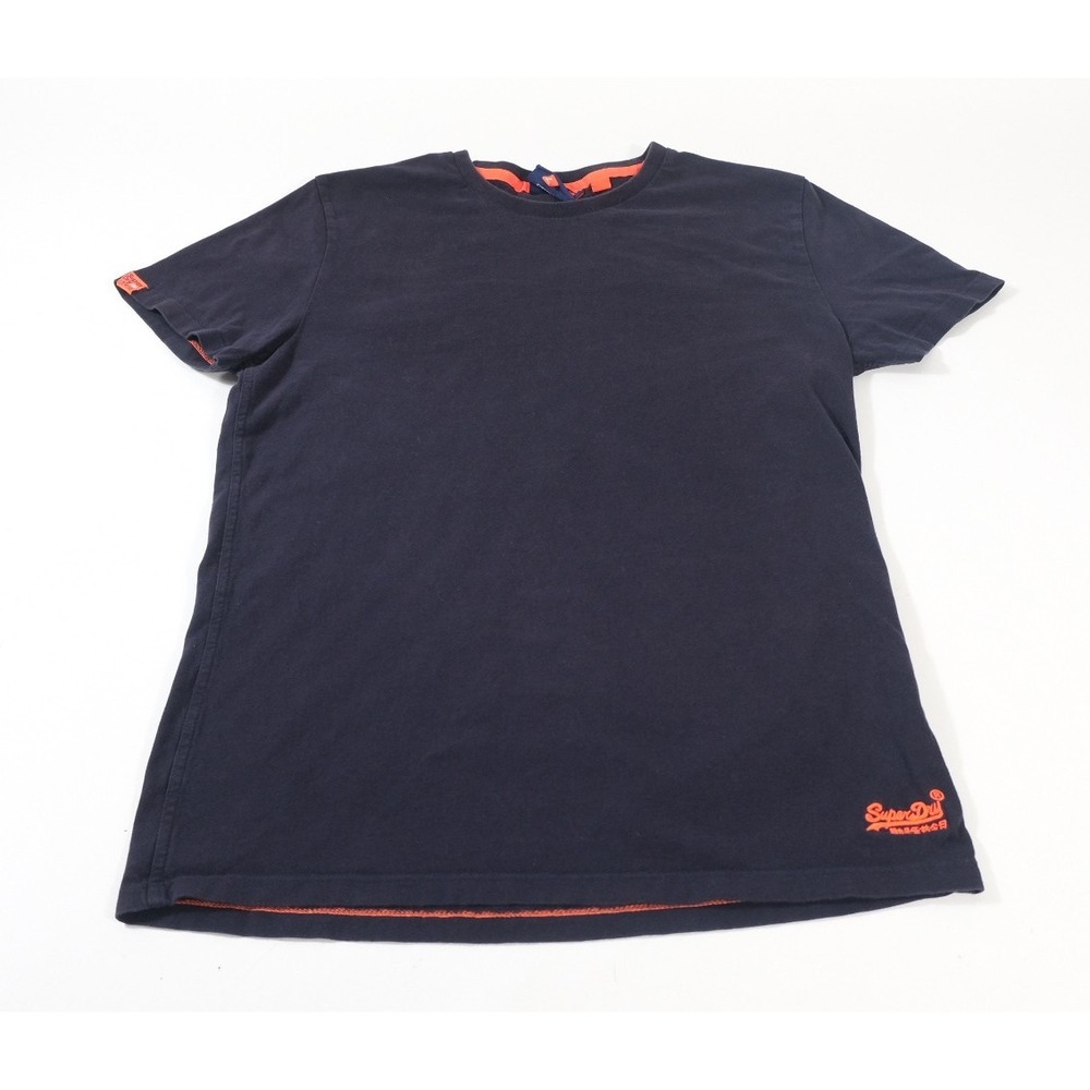 Superdry Shirt Mens L‎ Blue Short Sleeve Logo Embroidered Cotton Tee